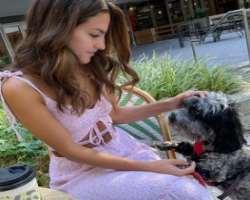 Kayla has adopted a dog whom she has named Rooster 